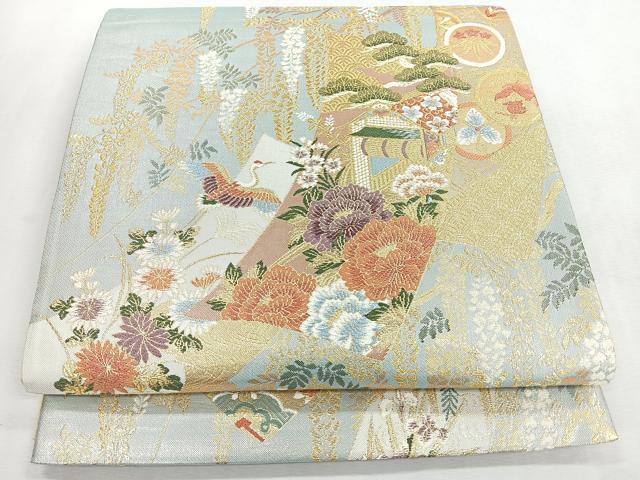 平和屋着物◎六通柄袋帯　蒔絵　金糸　正絹　逸品　CABI4633nb