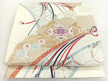 平和屋着物◎六通柄袋帯　唐織　草花文　金銀糸　正絹　逸品　CABI4636nb