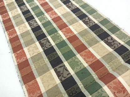 平和屋着物◎八寸名古屋帯　花唐草文　金糸　正絹　逸品　未使用　CABI4645nb