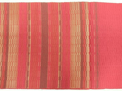 平和屋着物◎八寸名古屋帯　ロートン織　幾何学文　正絹　逸品　未使用　CABI4646nb