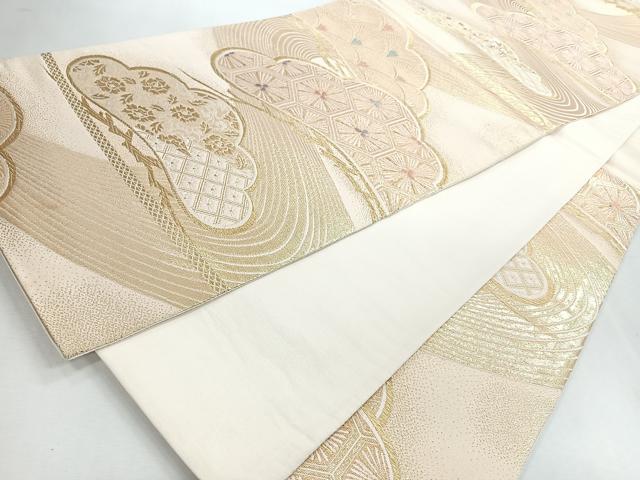 平和屋着物◎六通柄袋帯　光悦錦　松　金糸　正絹　逸品　CABI4649nb