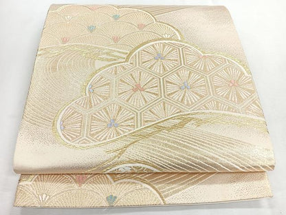 平和屋着物◎六通柄袋帯　光悦錦　松　金糸　正絹　逸品　CABI4649nb