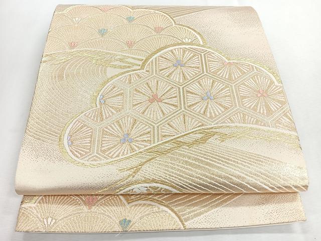 平和屋着物◎六通柄袋帯　光悦錦　松　金糸　正絹　逸品　CABI4649nb