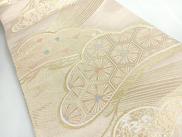 平和屋着物◎六通柄袋帯　光悦錦　松　金糸　正絹　逸品　CABI4649nb