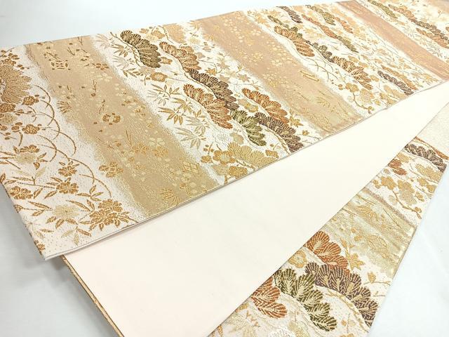 平和屋着物◎六通柄袋帯　松竹梅　金糸　正絹　逸品　CABI4655nb