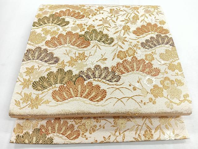 平和屋着物◎六通柄袋帯　松竹梅　金糸　正絹　逸品　CABI4655nb