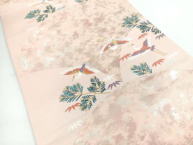 平和屋着物◎六通柄袋帯　唐織　飛鶴青海波　金銀糸　正絹　逸品　CABI4658nb