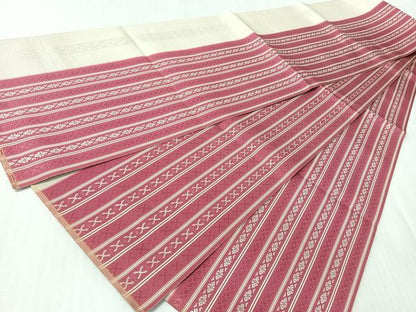 平和屋着物◎本場筑前博多織　八寸帯　献上　正絹　逸品　未使用　CABI4662nb