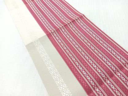 平和屋着物◎本場筑前博多織　八寸帯　献上　正絹　逸品　未使用　CABI4662nb
