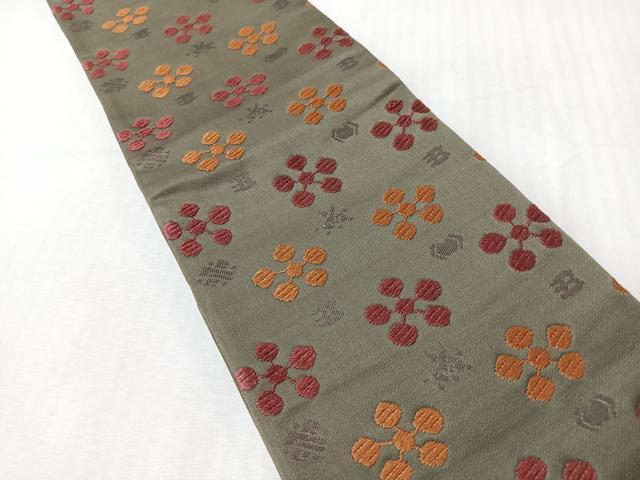 平和屋着物◎半幅帯　梅鉢　正絹　逸品　未使用　CABI4663nb