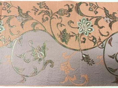 平和屋着物◎八寸名古屋帯　更紗花唐草文　正絹　逸品　CABI4664nb