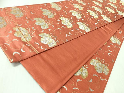 平和屋着物◎六通柄袋帯　唐織　菊　金銀糸　正絹　逸品　CABI4671nb