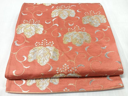 平和屋着物◎六通柄袋帯　唐織　菊　金銀糸　正絹　逸品　CABI4671nb