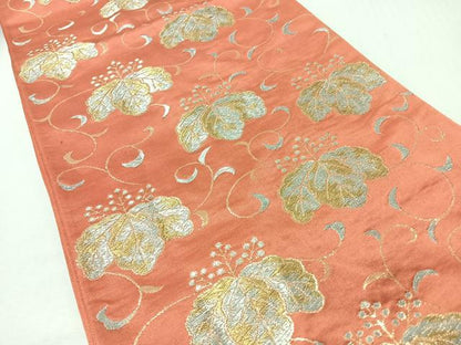平和屋着物◎六通柄袋帯　唐織　菊　金銀糸　正絹　逸品　CABI4671nb