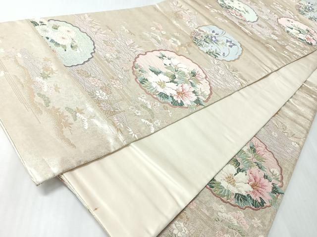 平和屋着物◎六通柄袋帯　琳派佳撰集　金糸　正絹　逸品　CABI4678nb