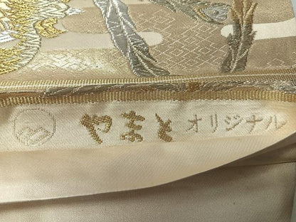 平和屋着物◎六通柄袋帯　鳳凰　金銀糸　やまとオリジナル　正絹　逸品　CABI4684nb