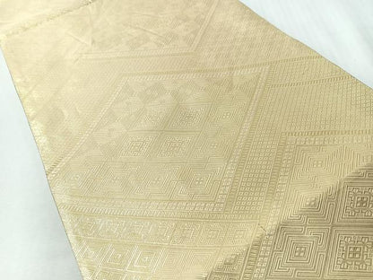 平和屋着物◎佐賀錦　全通柄袋帯　菱吉祥文　金糸　正絹　逸品　CABI4689nb