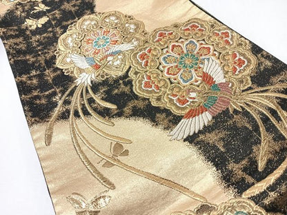 平和屋着物◎六通柄袋帯　唐織　福仙　金糸　正絹　逸品　CABI4693nb
