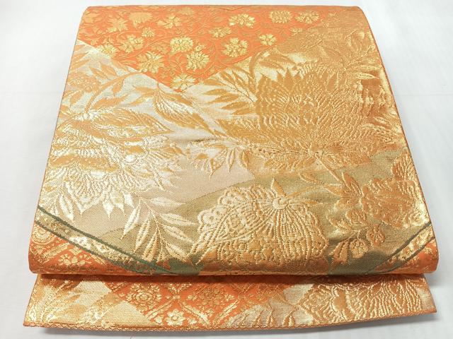 平和屋着物◎六通柄袋帯　更紗花唐草文　正絹　逸品　CABI4698nb