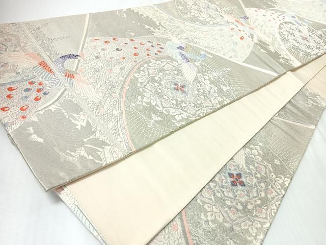 平和屋着物◎六通柄袋帯　唐織　孔雀更紗花文　正絹　逸品　CABI4703nb