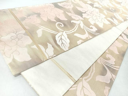 平和屋着物◎全通柄袋帯　花唐草文　金糸　正絹　逸品　CABI4709nb