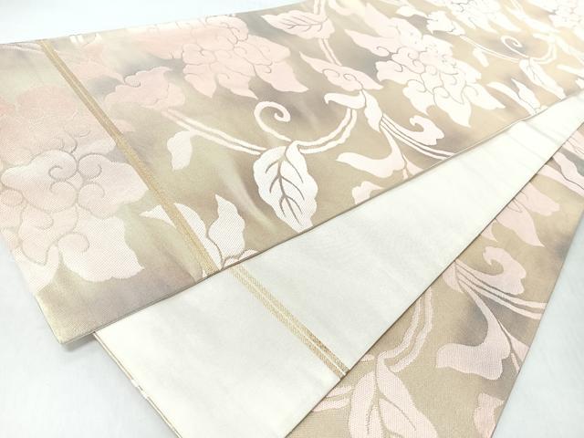 平和屋着物◎全通柄袋帯　花唐草文　金糸　正絹　逸品　CABI4709nb