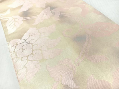 平和屋着物◎全通柄袋帯　花唐草文　金糸　正絹　逸品　CABI4709nb