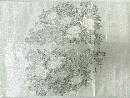 平和屋着物◎六通柄袋帯　唐織　王朝飾花鳥園図　銀糸　正絹　逸品　CABI4712nb