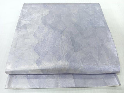 平和屋着物◎六通柄袋帯　幾何学文　銀糸　正絹　逸品　CABI4730nb