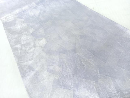 平和屋着物◎六通柄袋帯　幾何学文　銀糸　正絹　逸品　CABI4730nb