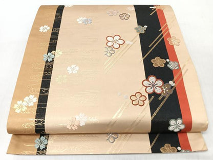 平和屋着物◎全通柄袋帯　唐織　光琳水舞花文　金糸　正絹　逸品　未使用　CABI4739nb