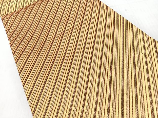 平和屋着物◎全通柄袋帯　斜線文　金糸　正絹　逸品　CABI4740nb