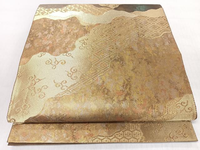 平和屋着物◎六通柄袋帯　道長吉祥文　金糸　引箔　正絹　逸品　未使用　CABI4743nb