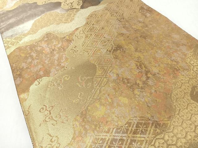平和屋着物◎六通柄袋帯　道長吉祥文　金糸　引箔　正絹　逸品　未使用　CABI4743nb