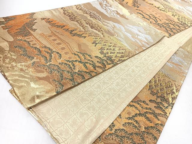 平和屋着物◎六通柄袋帯　京名勝　金銀糸　正絹　逸品　CABI4745nb