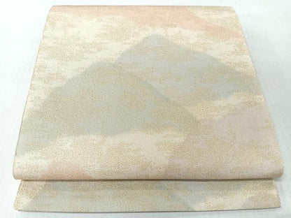 平和屋着物◎全通柄袋帯　霞文　金糸　正絹　逸品　CABI4750nb