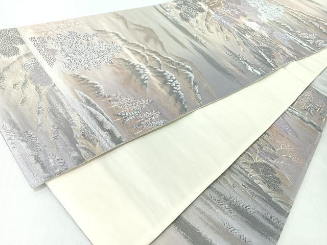 平和屋着物◎六通柄袋帯　静原の里　プラチナ二重箔錦　正絹　逸品　CABI4751nb