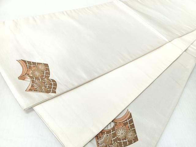 平和屋着物◎太鼓柄袋帯　唐織　冊子花鳥文　正絹　逸品　CABI4755nb