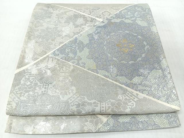 平和屋着物◎西陣　六通柄袋帯　切嵌更紗花唐草文　金銀糸　正絹　逸品　CABI4756nb