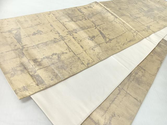 平和屋着物◎六通柄袋帯　霞文　金糸　正絹　逸品　CABI4757nb