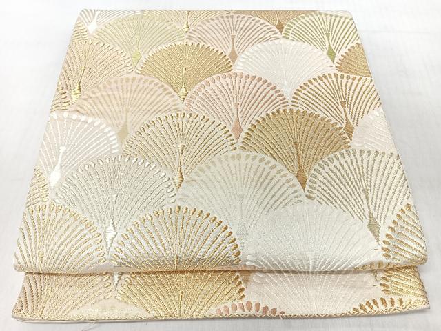 平和屋着物◎六通柄袋帯　孔雀　金銀糸　正絹　逸品　CABI4758nb