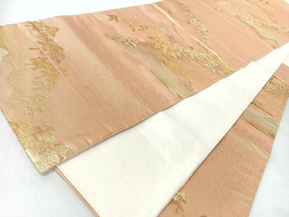 平和屋着物◎六通柄袋帯　樹林　金糸　正絹　逸品　未使用　CABI4761nb