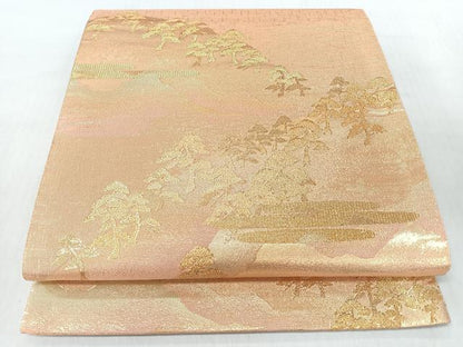 平和屋着物◎六通柄袋帯　樹林　金糸　正絹　逸品　未使用　CABI4761nb