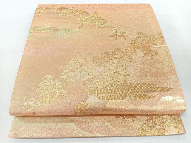 平和屋着物◎六通柄袋帯　樹林　金糸　正絹　逸品　未使用　CABI4761nb