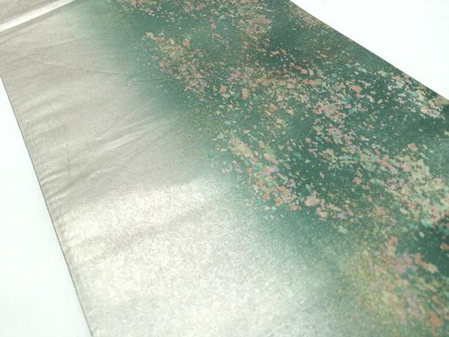 平和屋着物◎六通柄袋帯　霞文　金銀糸　引箔　正絹　逸品　CABI4781nb