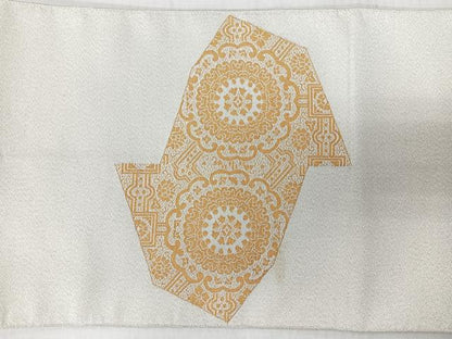 平和屋着物◎太鼓柄袋帯　綴れ　更紗花文　金銀糸　正絹　逸品　CABI4786nb