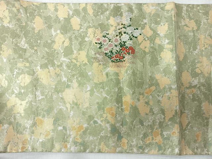 平和屋着物◎太鼓柄袋帯　花籠文　金糸　正絹　逸品　CABI4799nb