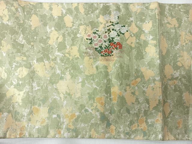 平和屋着物◎太鼓柄袋帯　花籠文　金糸　正絹　逸品　CABI4799nb