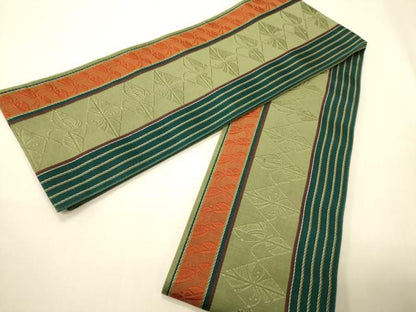 平和屋着物●本場筑前博多織　半幅帯　抽象文　正絹　逸品　CABI4811ak