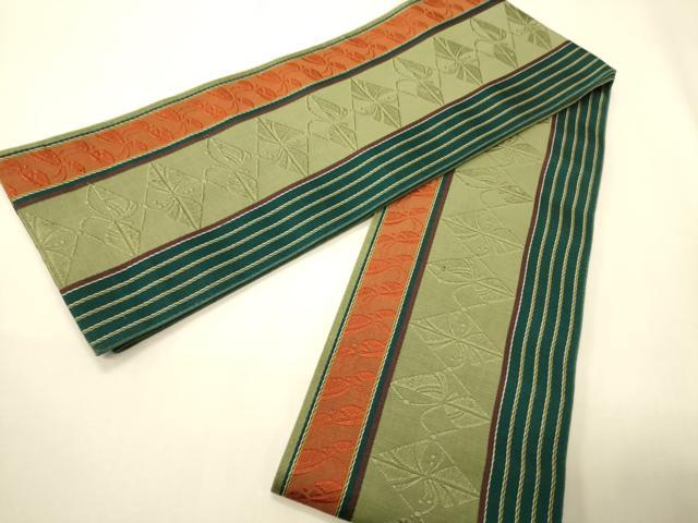 平和屋着物●本場筑前博多織　半幅帯　抽象文　正絹　逸品　CABI4811ak